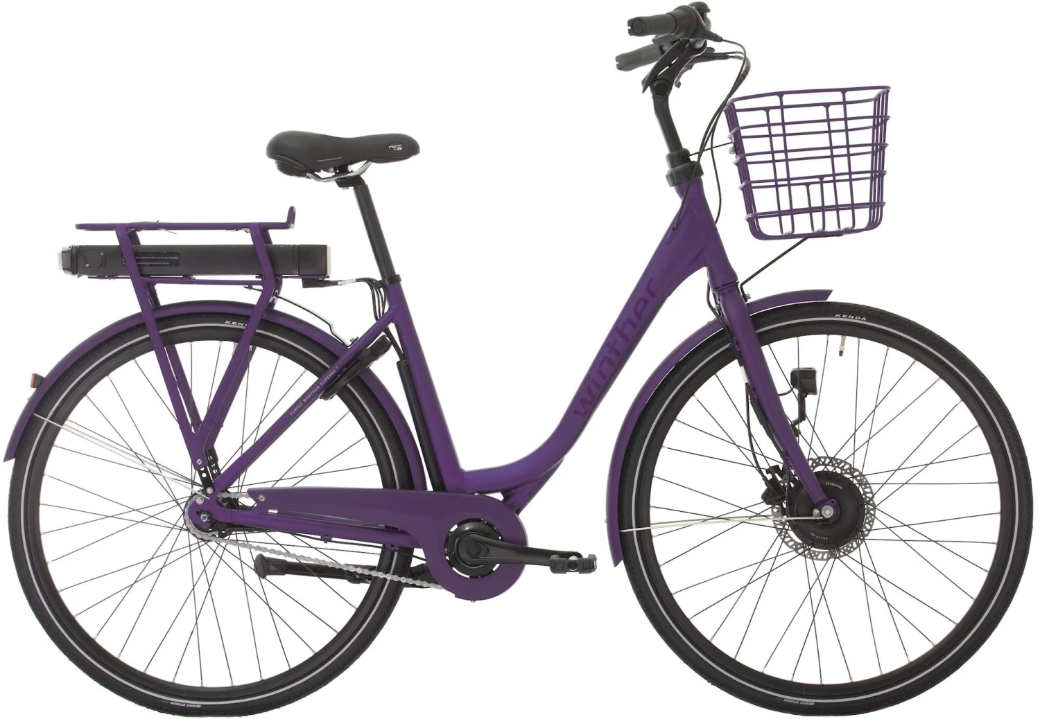 Purple Winther Superbe 1 Dame - Mat Lilla Elcykel 1 Purple Winther Superbe 1 Dame - Mat Lilla Elcykel