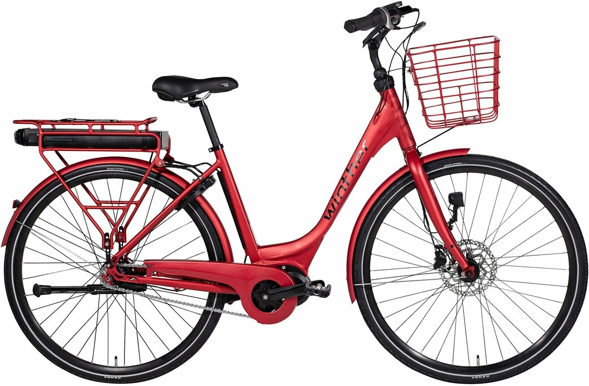 Red Winther Superbe 2 Dame - Mat Rød Elcykel 1 Red Winther Superbe 2 Dame - Mat Rød Elcykel