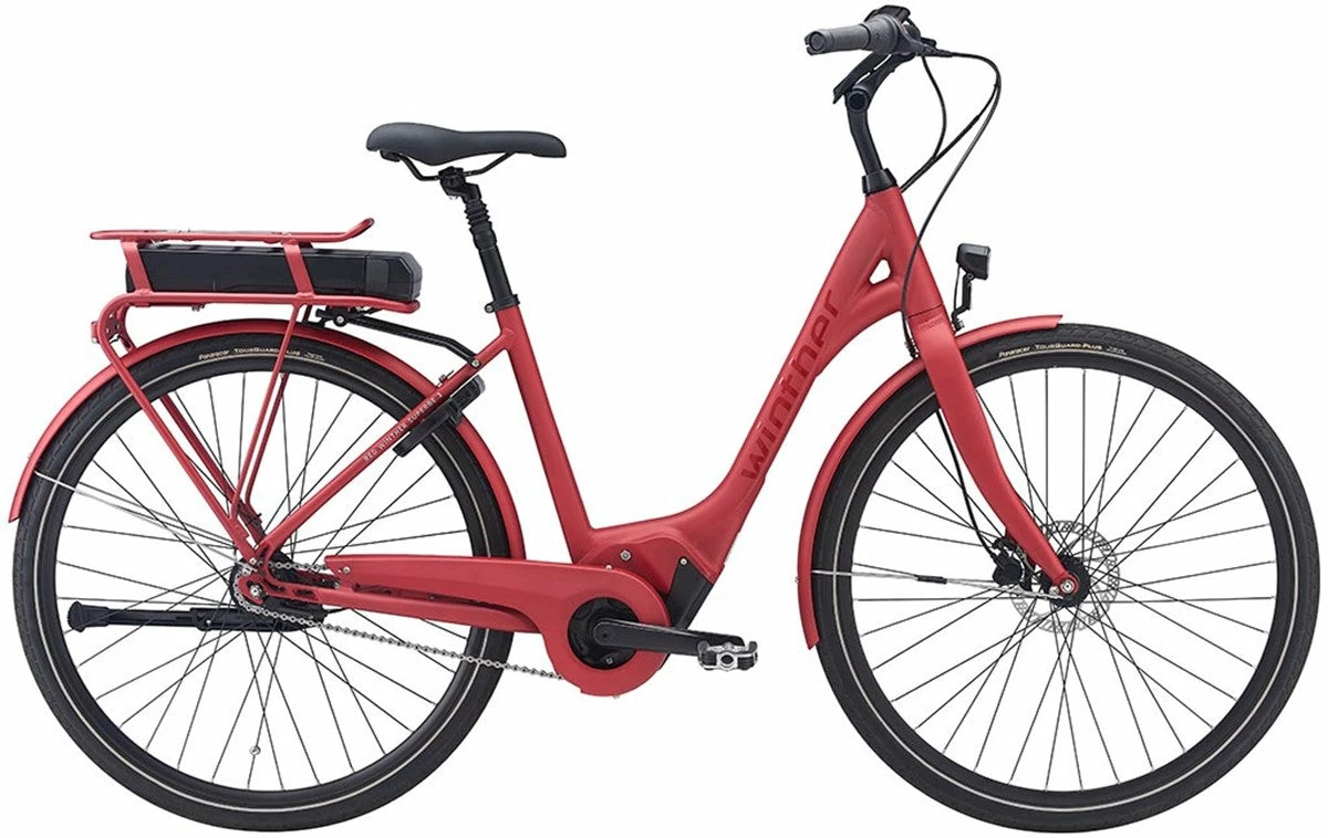 Red Winther Superbe 3 Dame - Mat Rød Elcykel 1 Red Winther Superbe 3 Dame - Mat Rød Elcykel